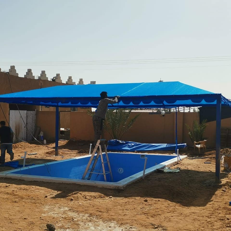 مظلات مسابح جدة في حي البساتين